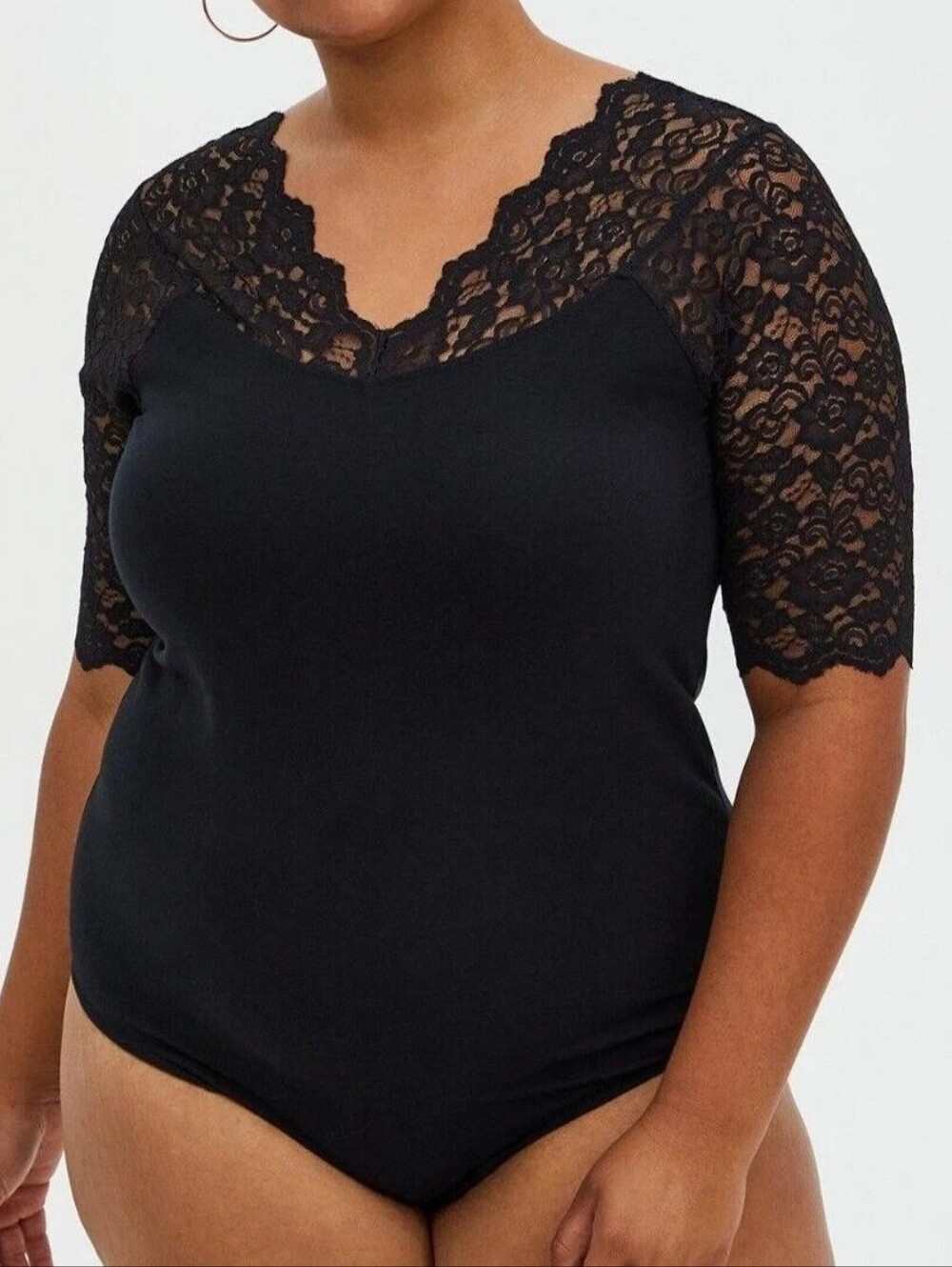 torrid Black Lace Sleeve Bodysuit